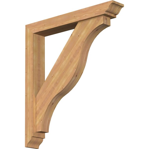 Ekena Millwork Funston Traditional Smooth Bracket w/ Offset Brace, Western Red Cedar, 5 1/2"W x 36"D x 40"H BKT0604X36X40FST01SWR - main